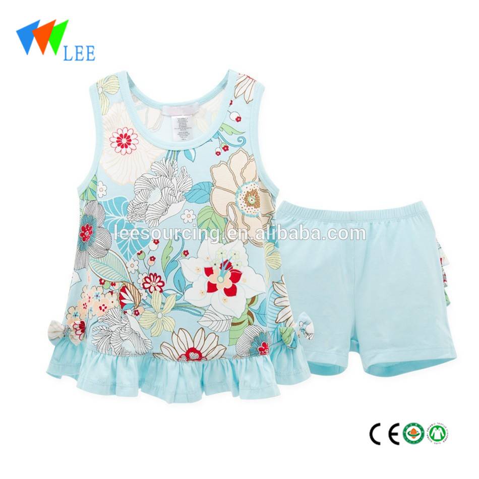 children boutique clothing baby girl floral top vest shorts set