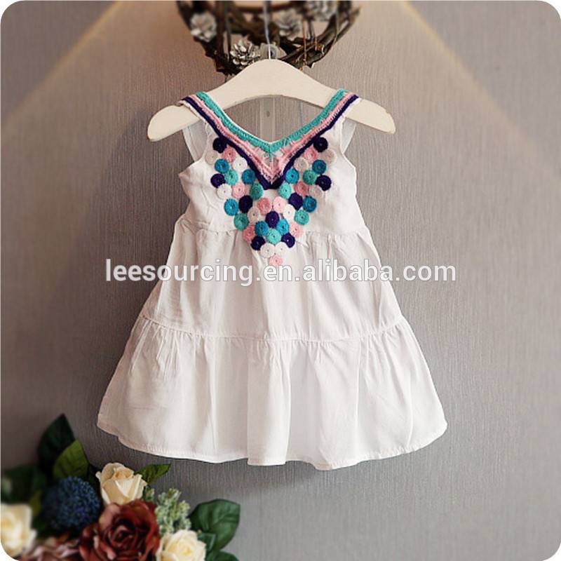 Factory price sleeveless child dress designer one piece dress boutique girl clothing
