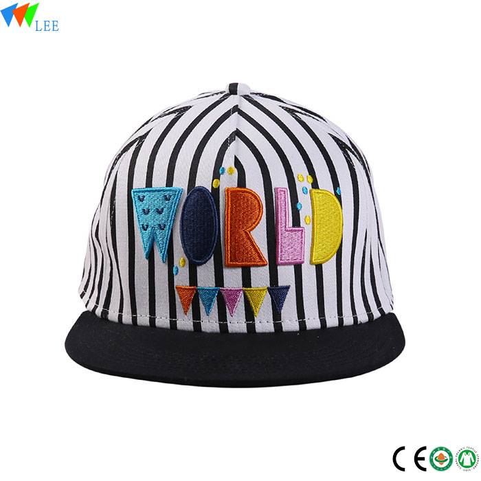 Custom Flat Brim Plastic baseball cap 3D embroidery logo baseball cap