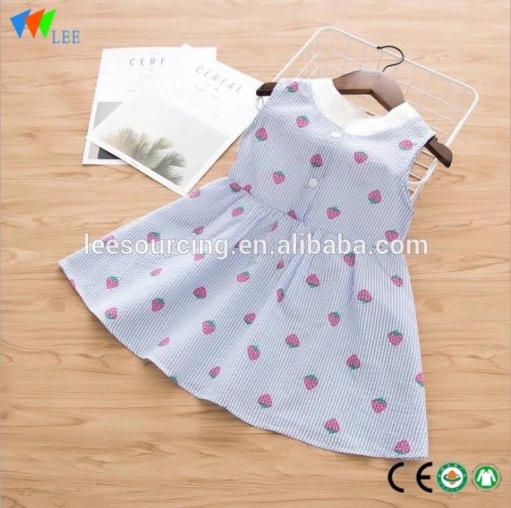wholesale high quality printed sleeveless summer baby girls one piece dress