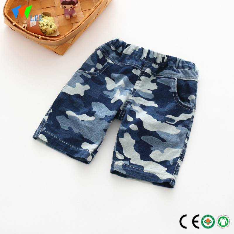 china manufacture fashion design blue cotton summer boys baby shorts wholesale