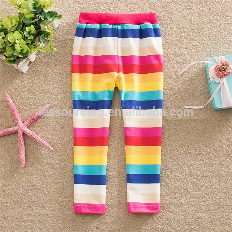 Rainbow Stripe Printed Cotton Wholesale Kids Leggings for girls