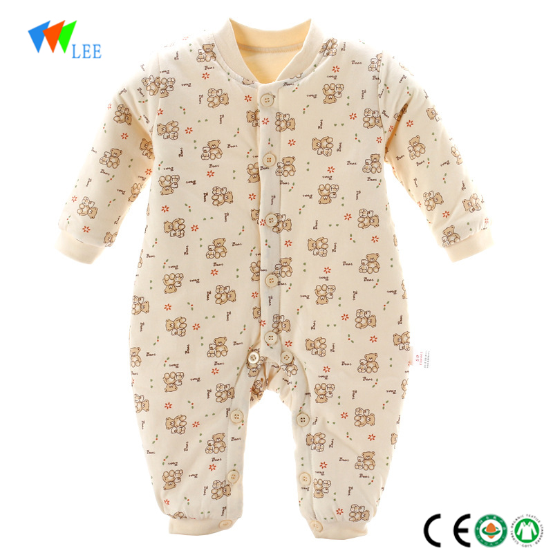 Нов дизайн модни дрехи бебето пениран памук обикновен onesie новородено бебе ританки едро