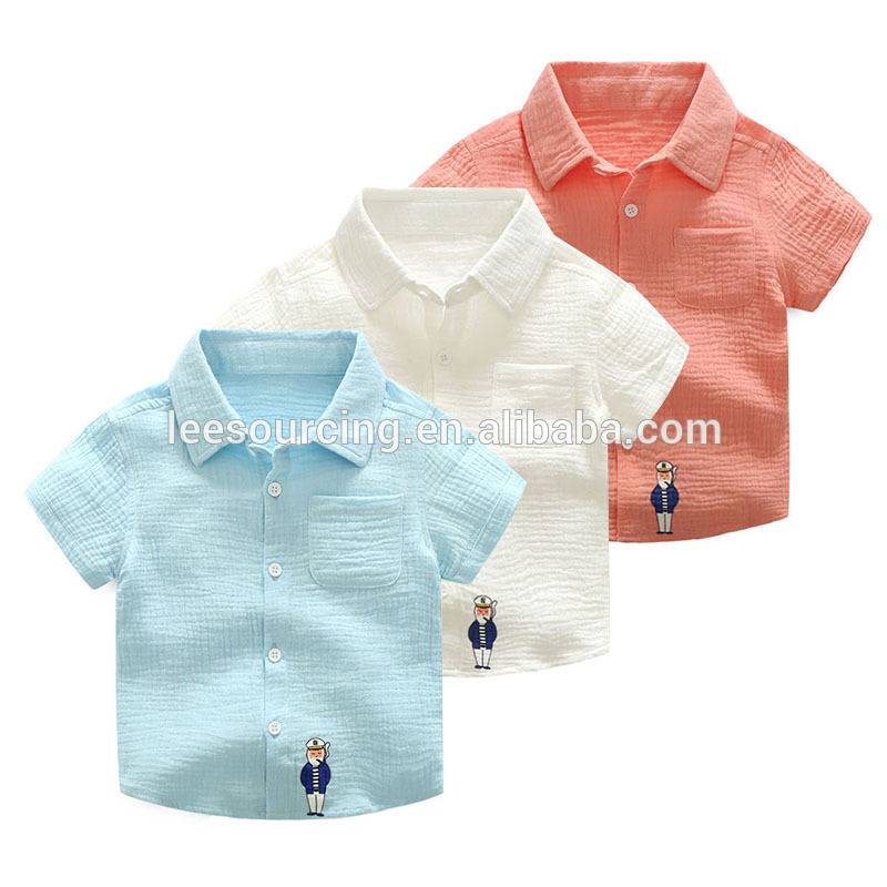 Boys clothing summer cotton fancy latest boy kids shirt Featured Image