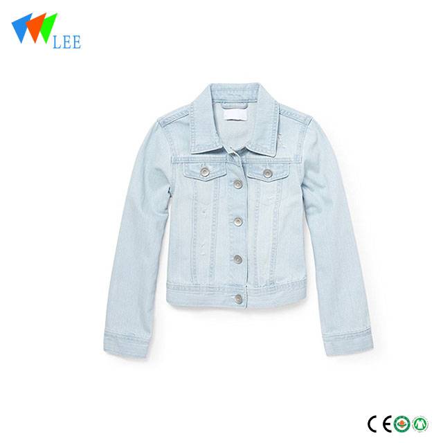China New Product Ladies Ripped Jeans - Wholesale jacket denim washed winter kids girl denim jacket – LeeSourcing