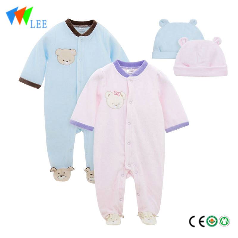 New Fashion Design for Lady Pants - 100% cotton comfortable soft baby romper with hat Two-piece set lovely – LeeSourcing