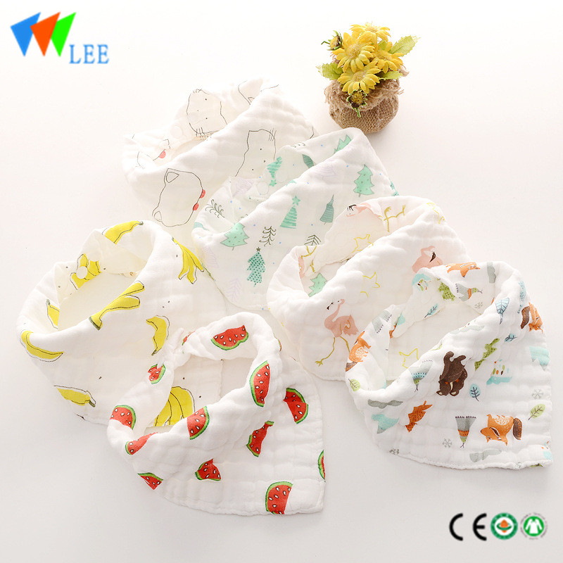 100%cotton newborn baby bib waterproof comfortable printed manufacturer