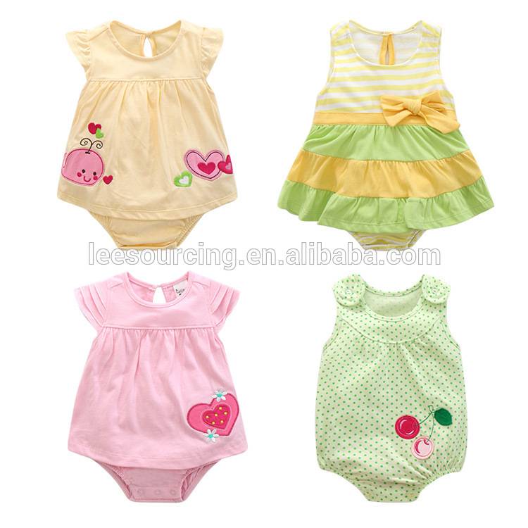 Wholesale summer sleeveless baby girls infant bodysuit