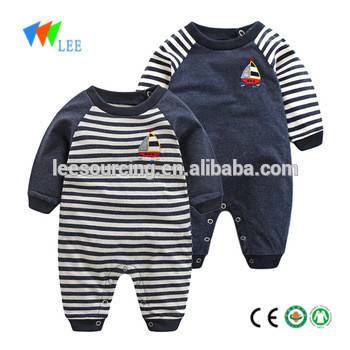 Die neueste Design aus 100% Baumwolle Babyspielanzug Großhandel neugeborene Baby-Kleidung lange Hülsenbodysuit