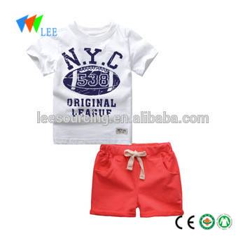 Wholesale casual style kids summer top and shorts set