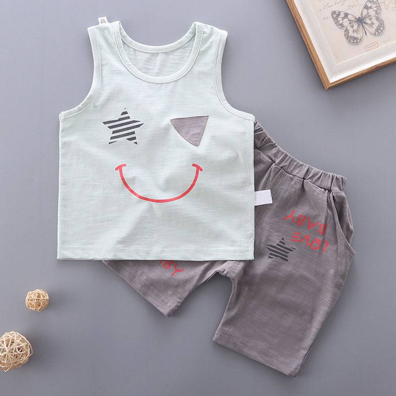 Kina fremstiller nye design ærmeløs børn bomuld T-shirt engros