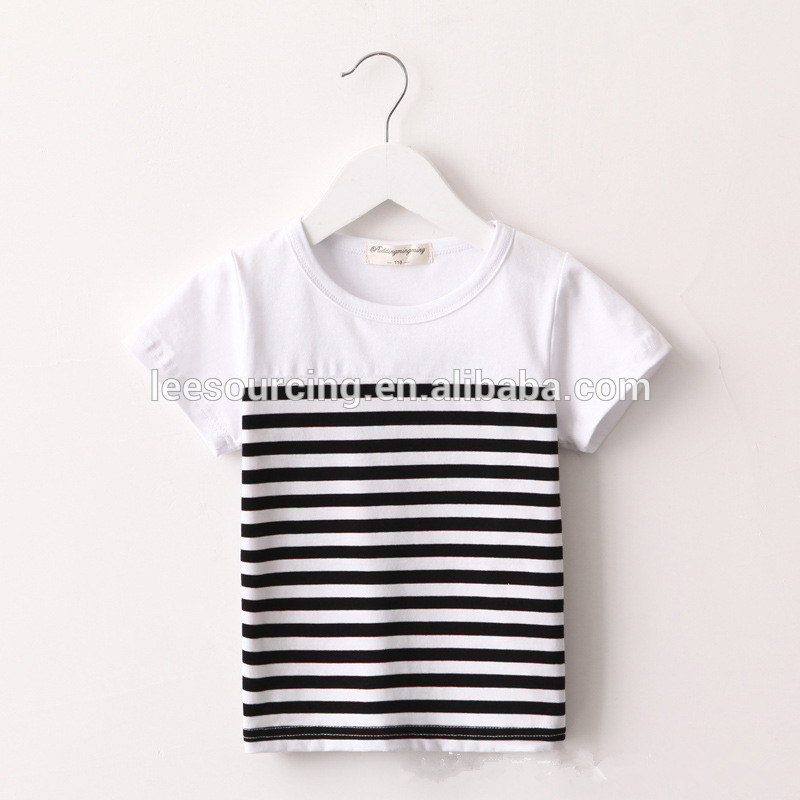 Wholesale fashion summer o-neck boy kids striped t-shirt