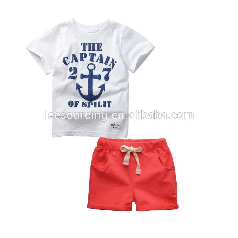 wholesale fashion children tee with pant 2 pieces set kids t shirt baby shorts for summer