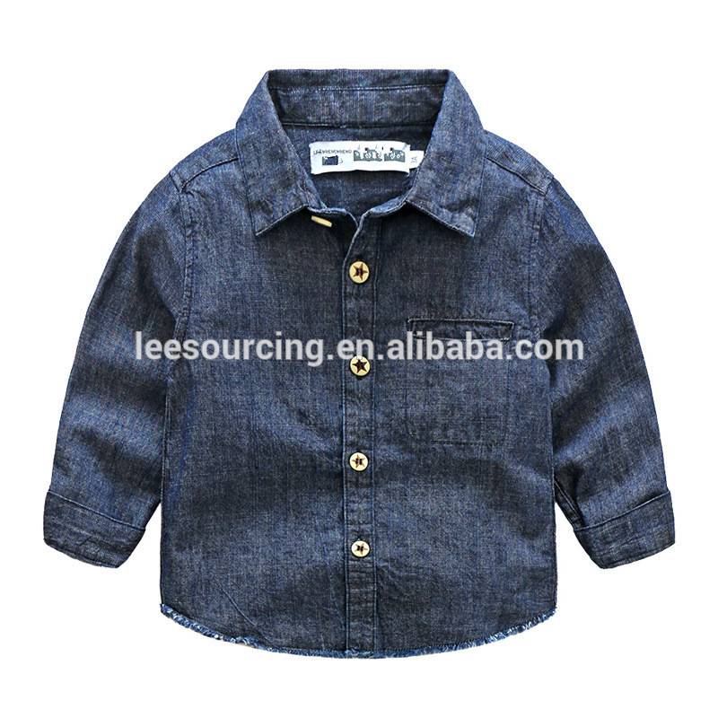Excellent quality Boy Colour Pants - New design Western style boutique baby clothes long sleeve plain shirt baby boy tops wholesale – LeeSourcing