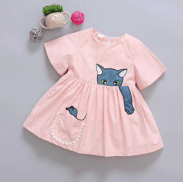 2017 Summer children clothing girls short sleeved baby linen dresses Featured Image
