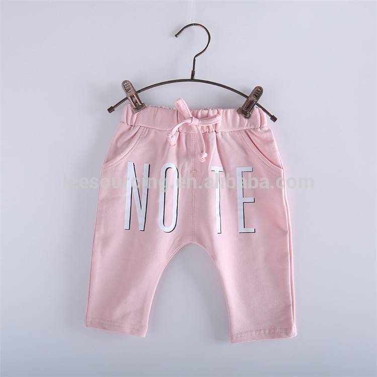 Wholesale Pink Harem Baby Legging Girls Pants Children Cotton Half Pants
