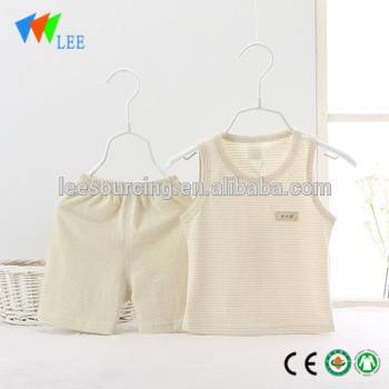 Wholesale baby clothes organic boutique cotton tank top and shorts set