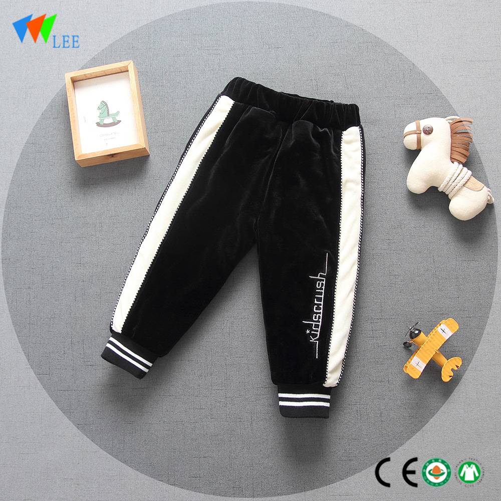 wholesale new design kids clothes black and white cotton comfortable children baby pants