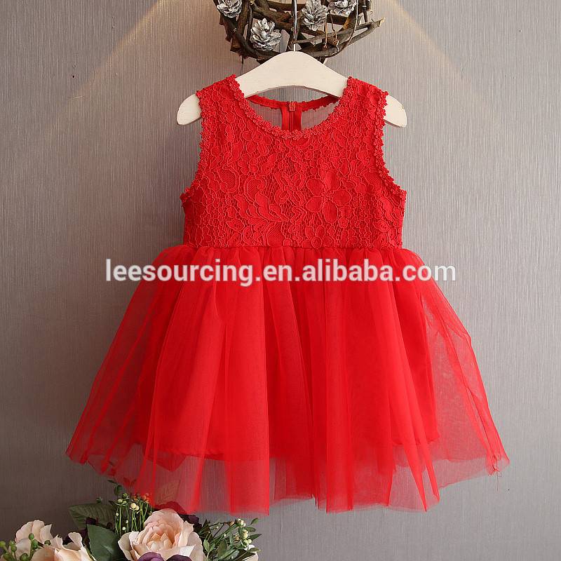 Modern Summer Lace Flower Baby Girl Birthday Vest Dress