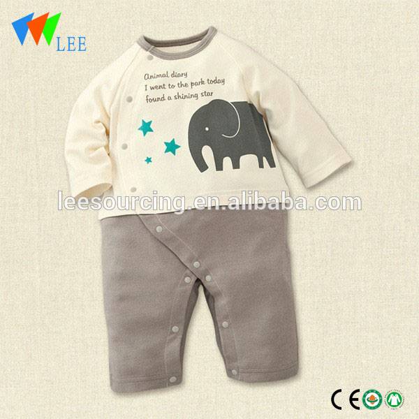100% cotton wholesale long sleeve sweet style baby playsuit