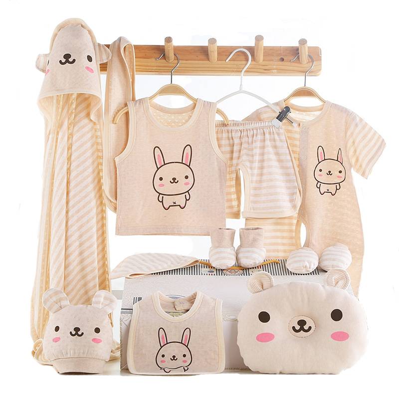 Wholesale Organic Cotton Newborn Baby Girl Boy Clothes Clothing Gift Sets Romper Pants