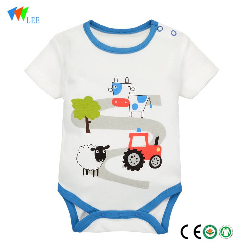 new style baby clothes short sleeve100% cotton high quality onesie newborn baby body romper wholesale