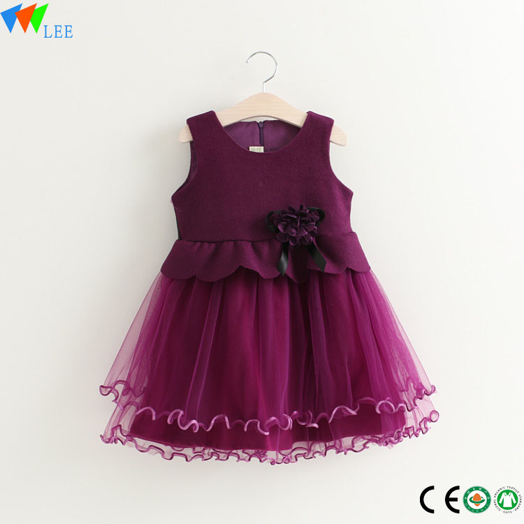 Boutique Summer 1 leto punčka obleka Baby oblačenja dizajni Uzburkati obleko