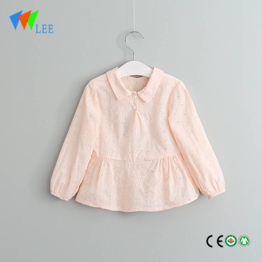Wholesale Price Kids Clothing Children - children kids girls plaid shirt long sleeve ruffle design hollow out the embroidery blouse and skirt – LeeSourcing