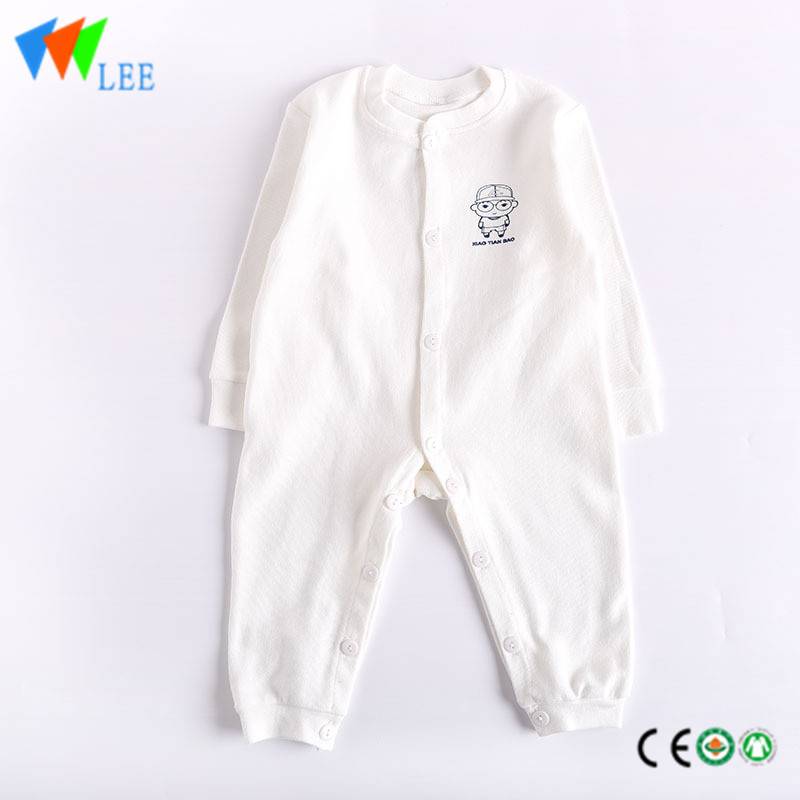 100% cotton O/neck baby long sleeve romper high quality printed