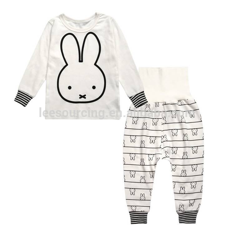 100% Cotton cartoon printed infant layette 2 pcs baby clothes set newborn baby clothing