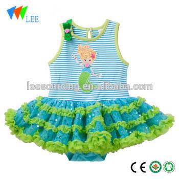 OEM Manufacturer Lace Pants - baby girl princess dress striated romper mermaid girl tulle dress for summer – LeeSourcing
