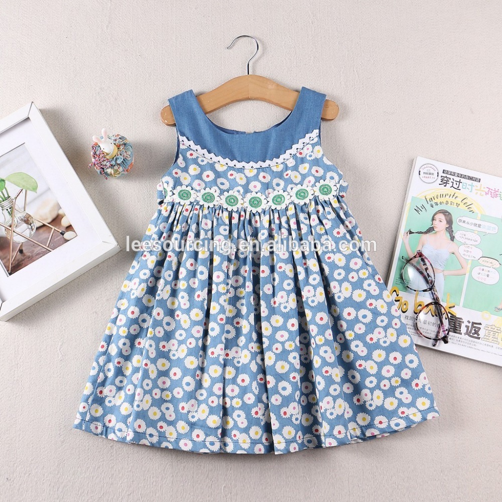 Wholesale sleeveless polka dots kids clothes girls dresses baby