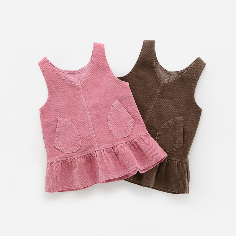 summer little girls new design flower cotton short sleeve with pocket girls princess baby boutique dress