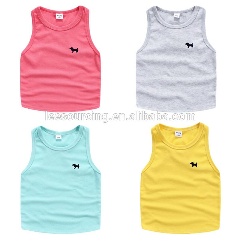 Wholesale Children Cotton Top Clothes I-shaped Kids Vest Unisex Boy Girl Sleeveless T-shirt