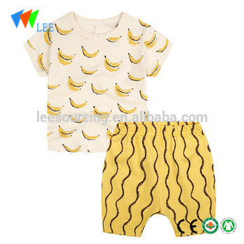 baby boys tee clothes infant cloth boy banana printed t shirt with shorts 2 pcs kids outfits set wearing