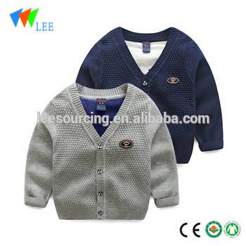 hot selling children Spring kids cardigan knitted sweater design for boys wholesale