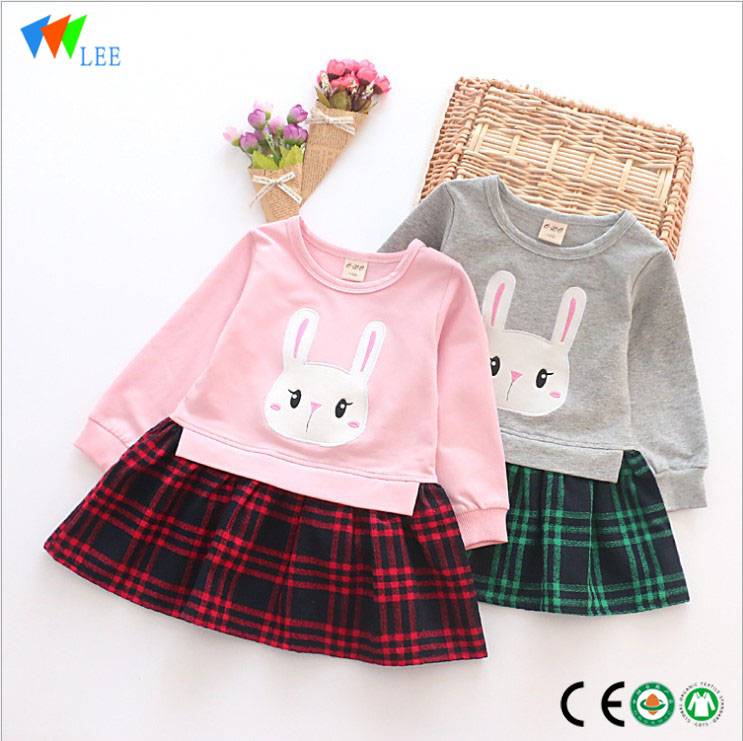 Wholesale high quality 100% cotton baby dress girls party wear