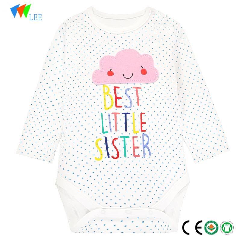 wholesale new fashion baby clothes cartoon combed cotton cute newborn baby body romper