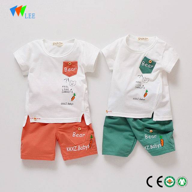 2-6T new design wholesale 100% cotton casual boy babies clothing sets