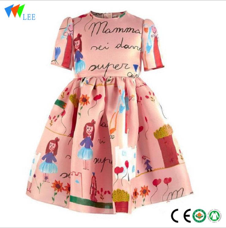 Colorful design long sleeve new fashionable baby girl dress clothes