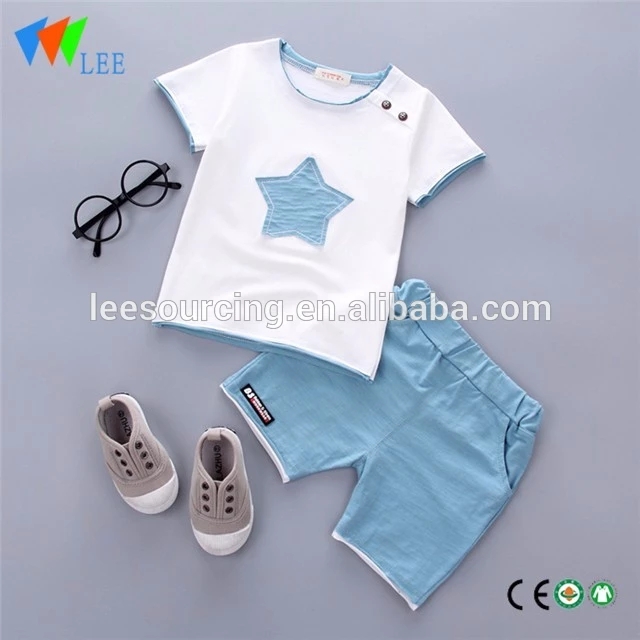 Παιδική παιδιά ενδυμάτων κοστούμι αγόρι κινούμενα σχέδια t-shirt λεπτή μωρό καλοκαίρι κορίτσι Τ σορτς πουκάμισων δύο σετ