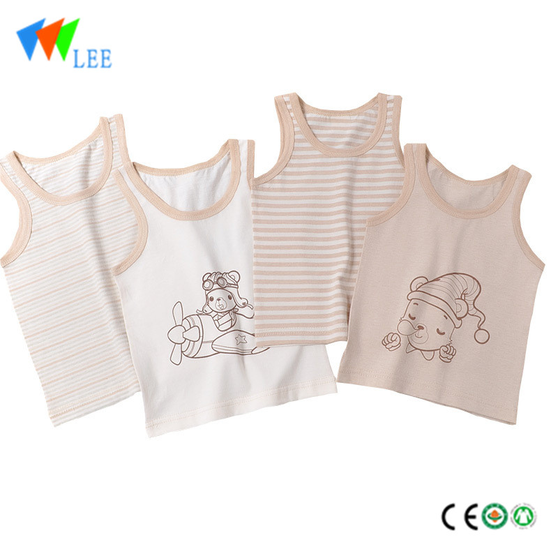 100% des enfants de bébé en coton enfant pastèque imprimé chemise sans manches