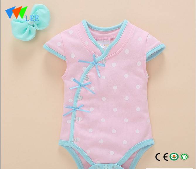 baby girl chinese qipao ethic style summer 100% cotton print vintage rompers