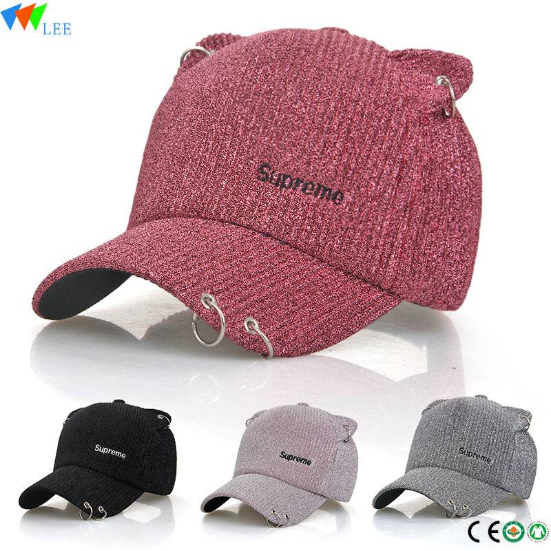 Custom embroidery baseball cap brand fashion baseball cap cotton with metal ring