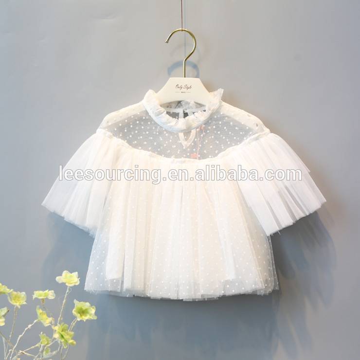 Kids clothing wholesale Latest summer cute baby girl tulle shirt top