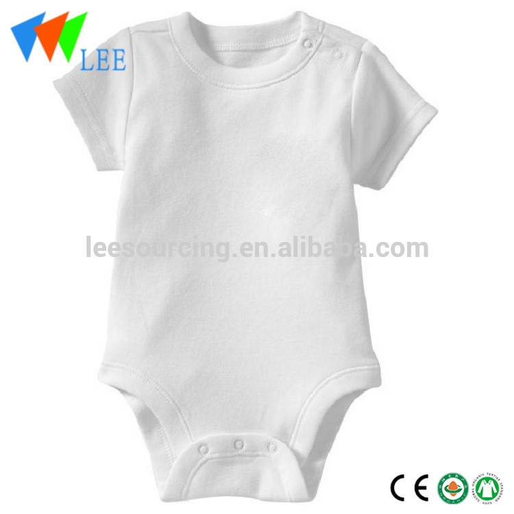 Neugeborene Jungen-Mädchen-Kleidung weiche Baumwollsäuglingsspielanzug Plain White Baby Onesie