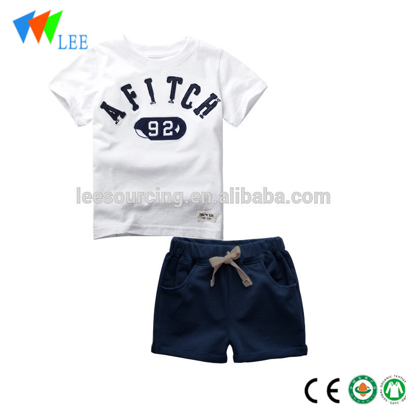 Summer baby toddler beach wear set t shirt clothes cotton shorts for kids