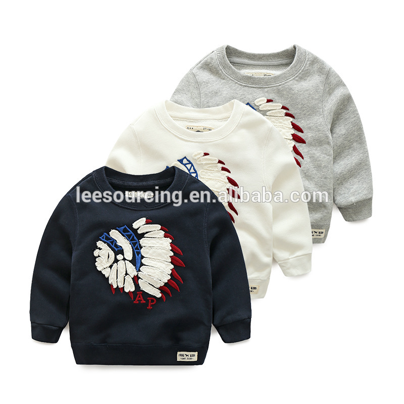 Wholesale french terry round collar baby boy sweater