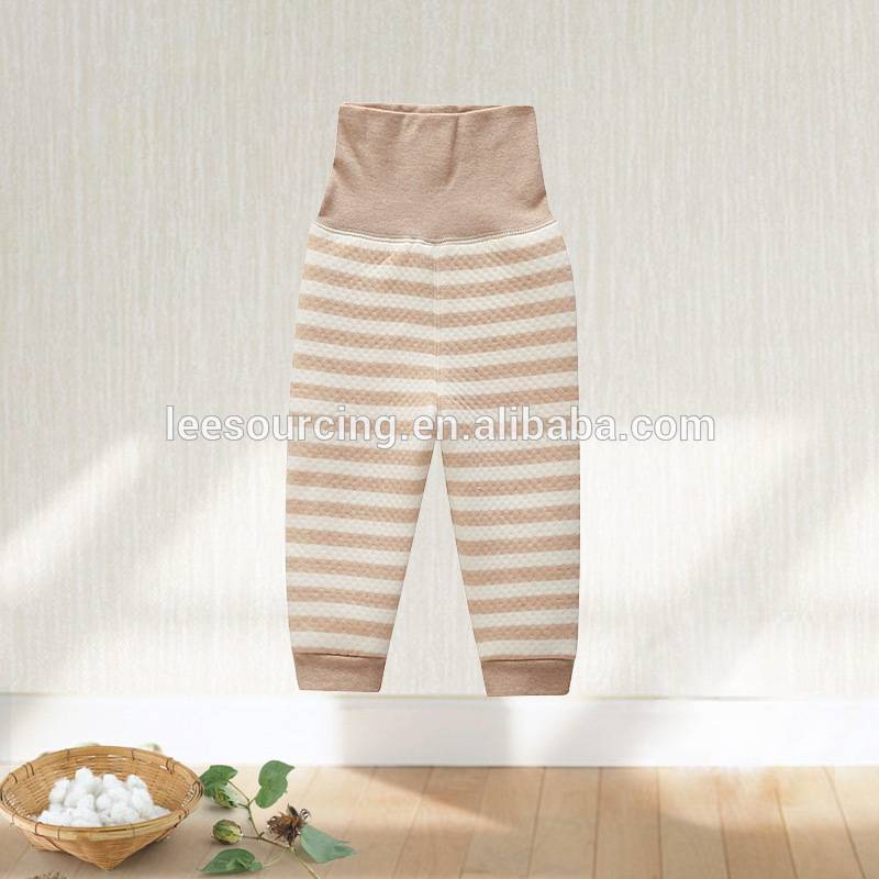 Wholesale stripe organic cotton baby pants trousers