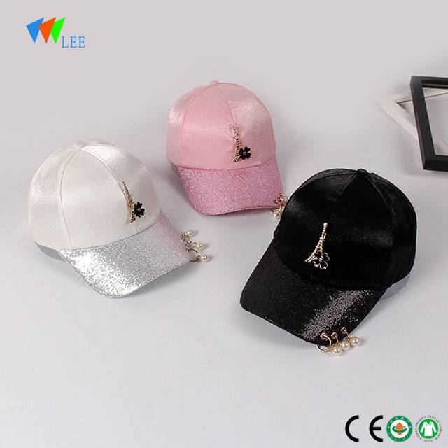 fashion new design 6 panel cotton baseball cap with rings